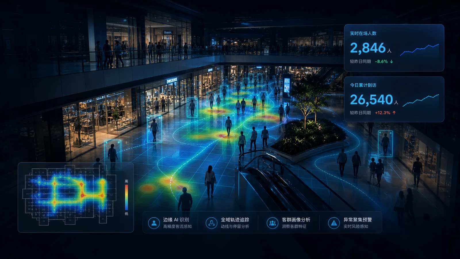 客流与客群实时分析 · 边缘 AI